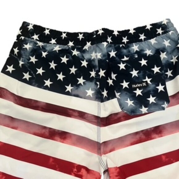 NEW Hurley Board Shorts Men’s Large Flag Patriotic Stars & Stripes - Picture 8 of 15